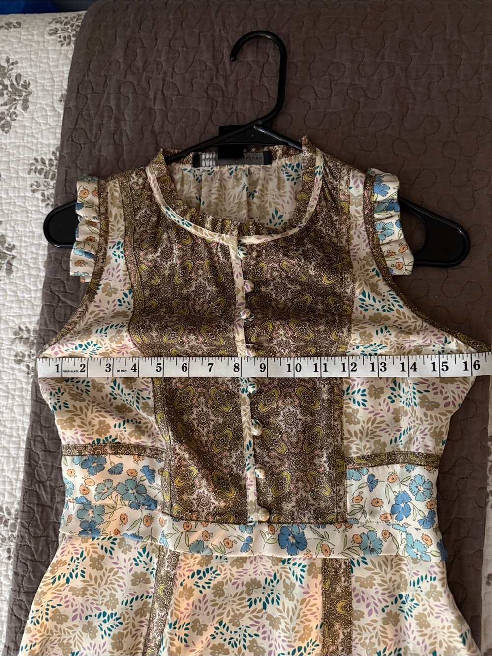 Marc By Marc Jacobs Sleeveless Midi Dress in Brown, Cream and Blue NWOT - Picture 11 of 12